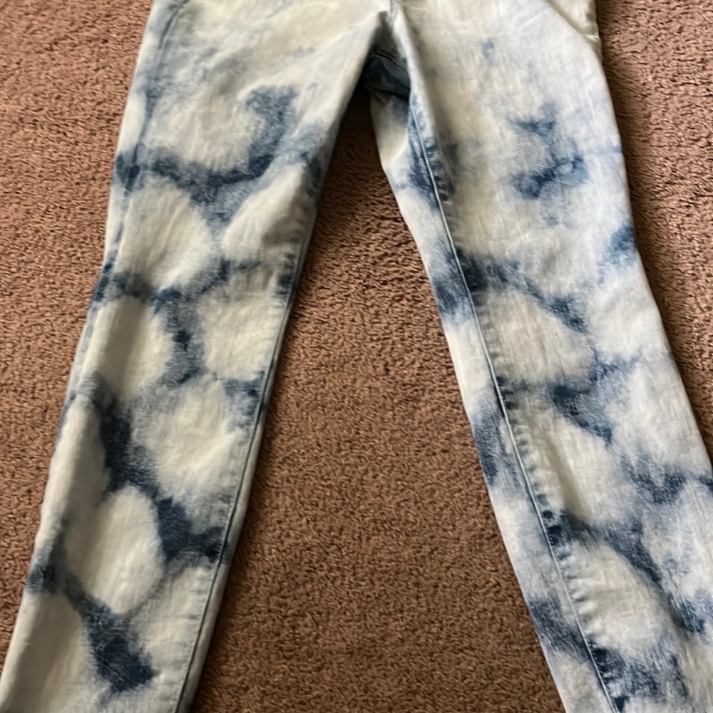 Logo tie dye jeans skinny